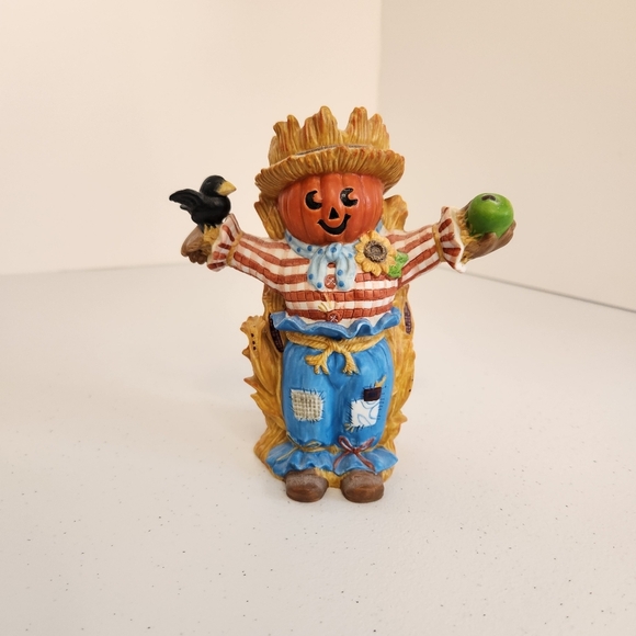Partylite Scarecrow Reed Diffuser Holder Halloween Fall Pumpkin Home Decor Crow - Picture 1 of 11